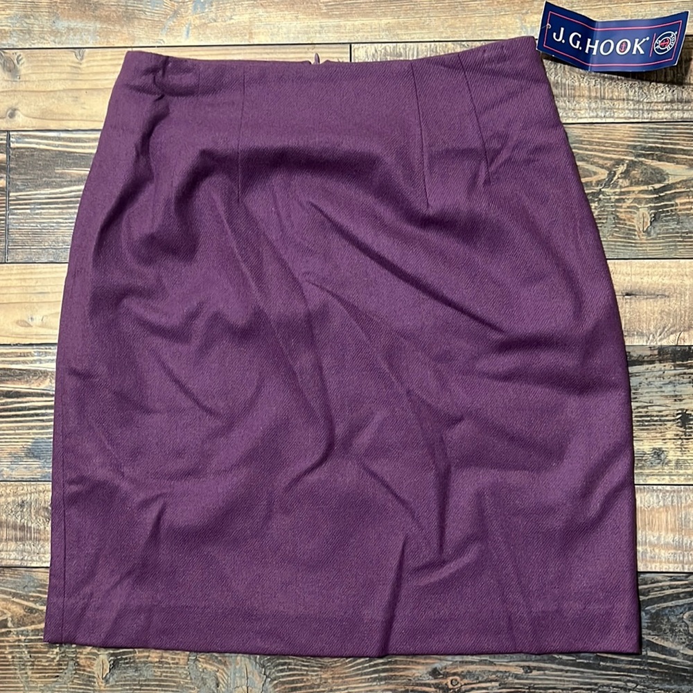NWT J G Hook purple wool skirt